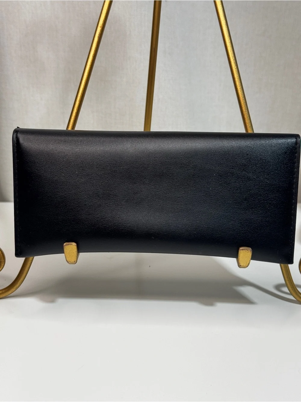 L.A.M.B. Black Embossed Leather Flap Sunglasses Case